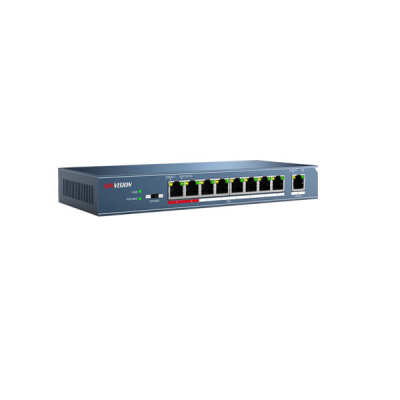 Switch PoE Hikvision DS-3E0109P-E lớp 2, 8 cổng 100m