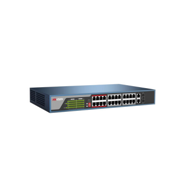 Switch PoE Hikvision DS-3E0326P-E lớp 2, 24 cổng 100m