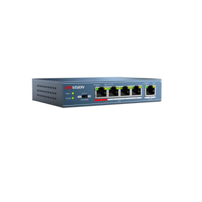 Switch PoE Hikvision DS-3E0105P-E lớp 2, 4 cổng 100m