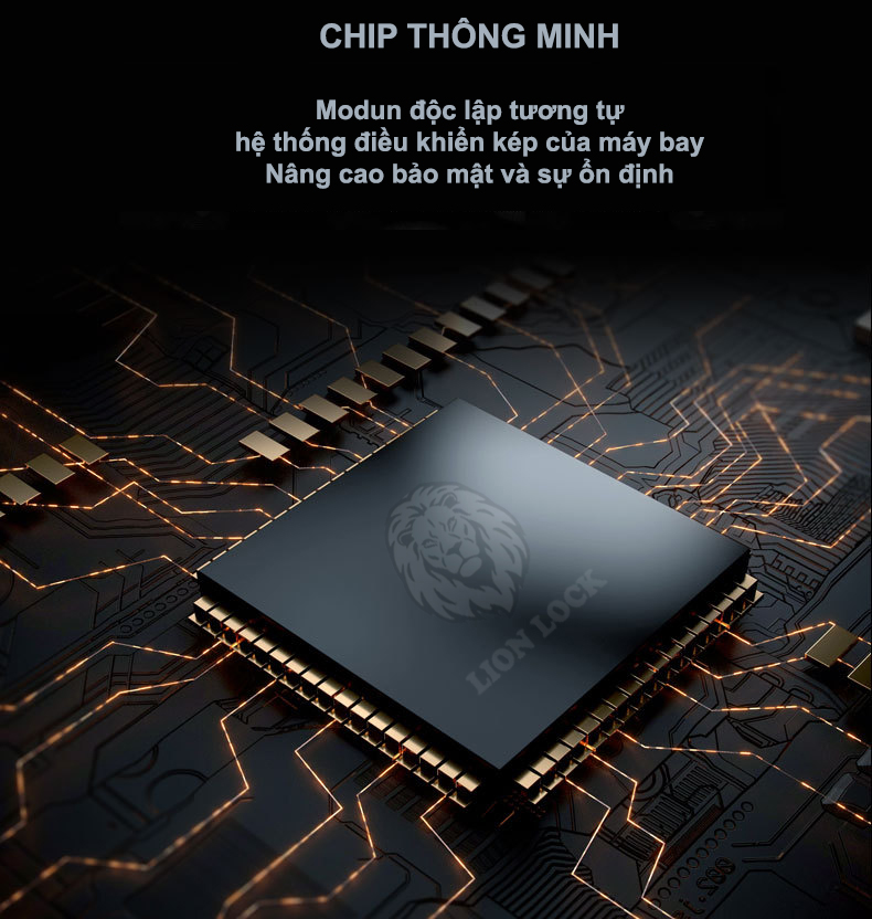 Chip xử lý trung tâm khóa cửa vân tay lion lock